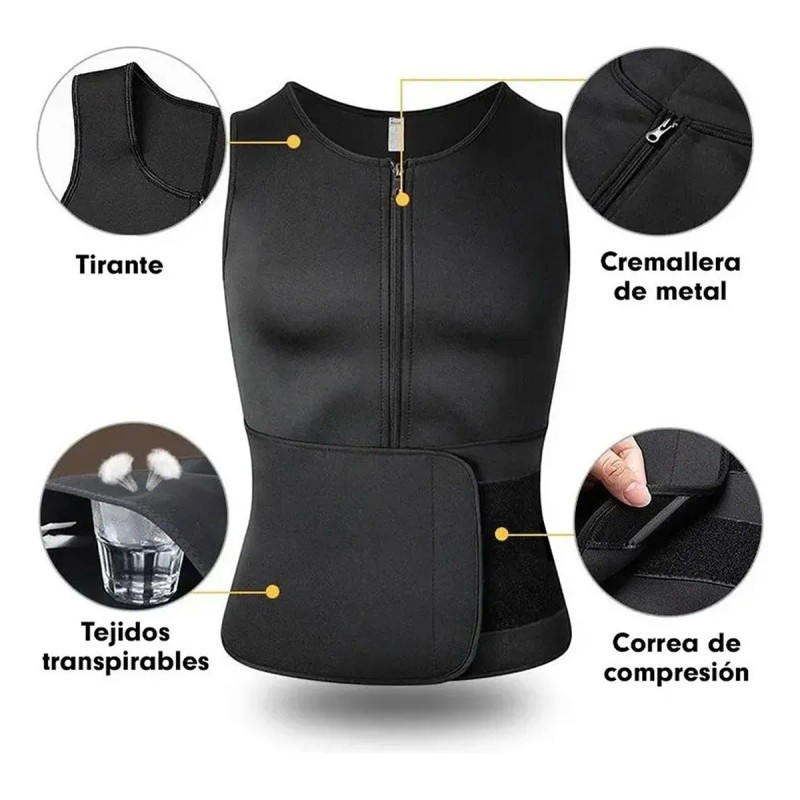Faja Deportiva Gym Quema Grasa Corrector De Postura Hombre