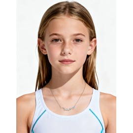 NORBU Silver Swimming Necklace for Girls Women Teens, Swim Team Gifts, Birthday Christmas Jewelry Gifts for Swim Lovers, Swimmer