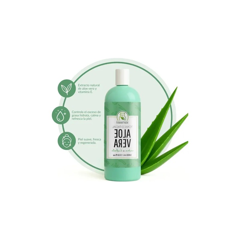 Tónico Facial Productos Mart Mexico Aloe Vera 1L Hidratante Hipoalergénico