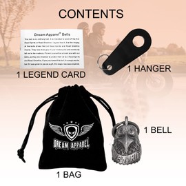 Motorcycle Bells w/Hanger Biker Bell Motorcycle Accessories for Good Luck Safe Riding Luck Key Chain Bell