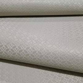 Generic Embossed brass metallic faux fabric textured monogram modern wallpaper rolls 3D, 2.3 ft x 27 ft, M50506