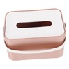 Gatuida Modern Handheld Tissue Storage Box with Bamboo Lid Elegant
