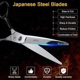 Sirabe HIGH-END Professional Hair Scissors, Ultra Sharp Blades for Precise Cutting, Hair Cutting Scissors Barber Shears Haircut Scissors, Made of 440C Stainless Steel for Salon Hairdressing
