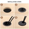 sourcing map 4Pcs Cable Hole Cover, 2Inch/50mm ABS Desk Cable