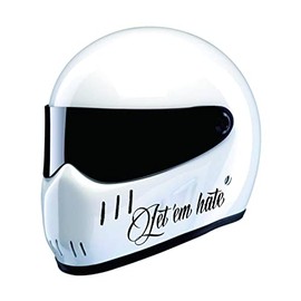 STICKY DUDE 2 Pieces Let 'em Hate Motorcycle Black Helmet Sticker Biker Rider | 7x2inch
