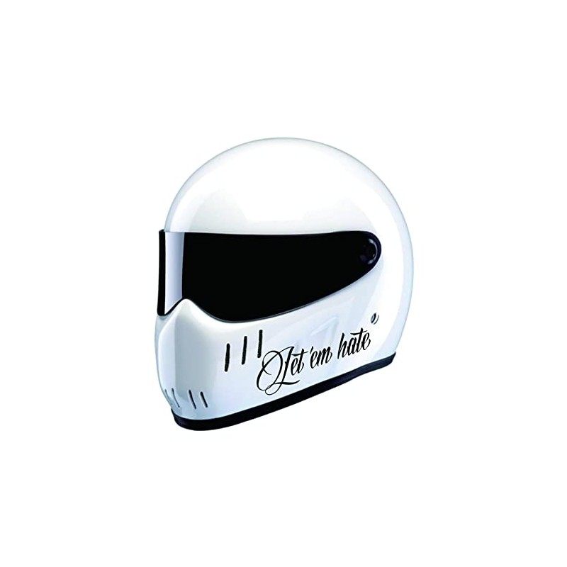 STICKY DUDE 2 Pieces Let 'em Hate Motorcycle Black Helmet