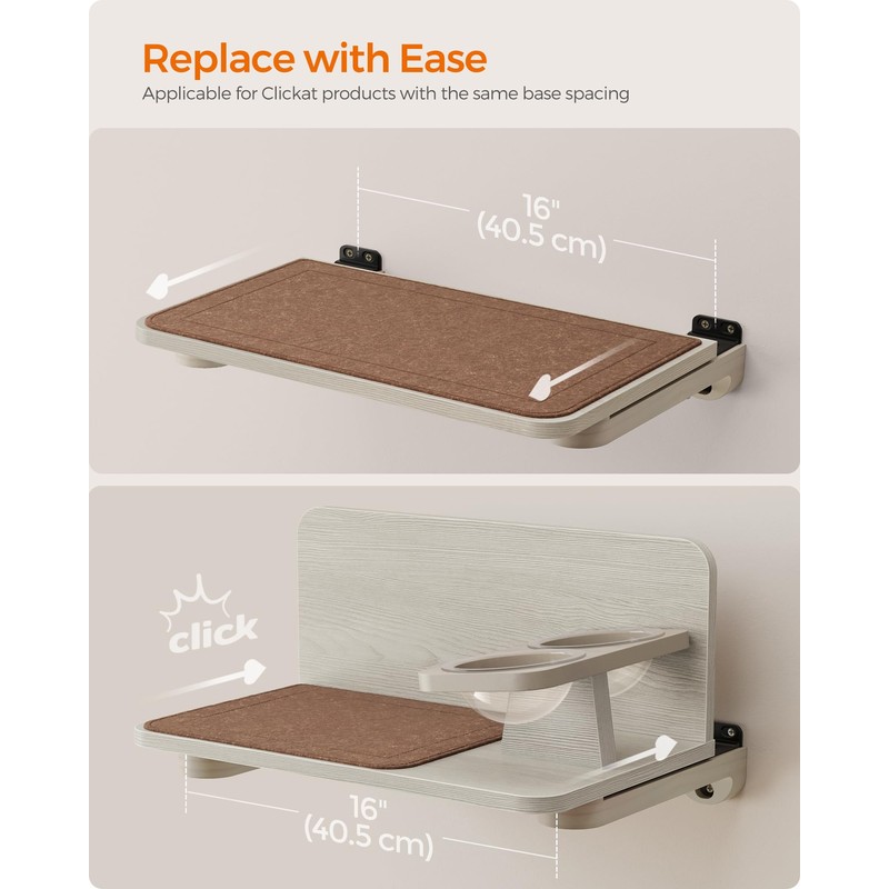 Feandrea Clickat Cat Shelf, Cat Wall Shelf, Wall-Mounted Cat Perch