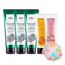 flu [Flu] Original body scrub 200g 3pcs + facial scrub & peeling gel 100g 2pcs set / [플루] 오리지널 바디스크럽 200g 3개 + 페이셜 스크럽&필링젤 100g 2개 세트