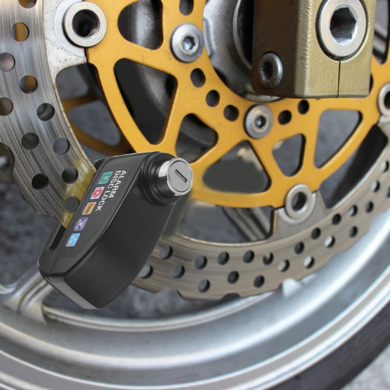 HEALEEP Motorcycle Alarm Disc Brake Lock, Anti-Theft Security Wheel Lock