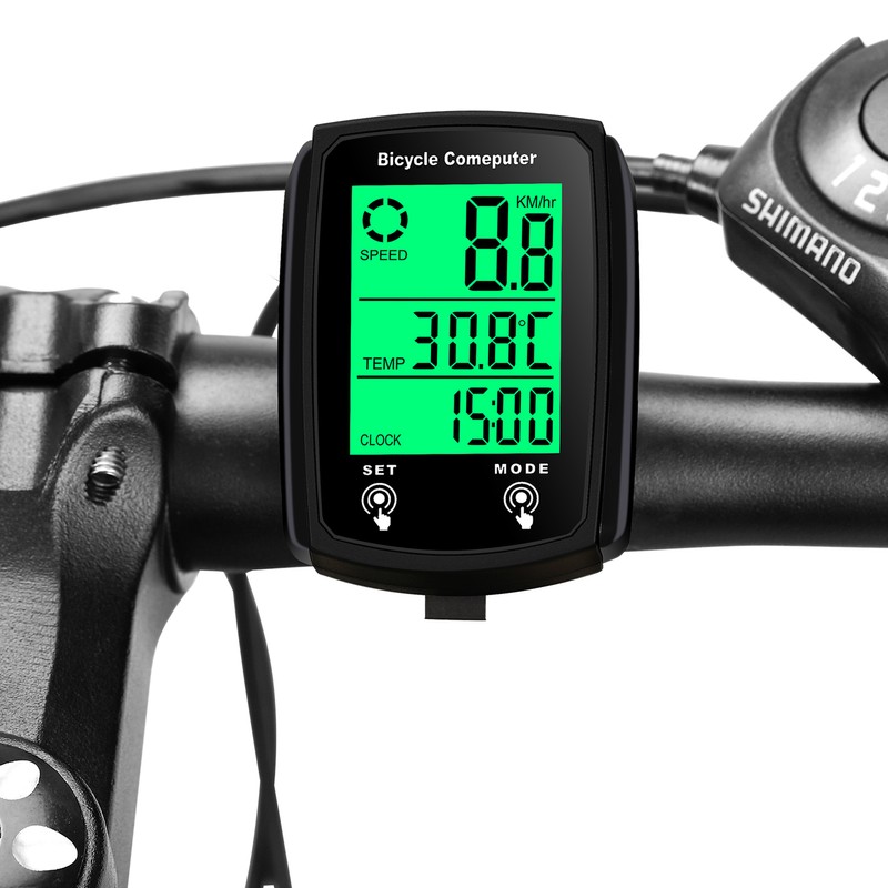 Wired Bike Computer 19 Functions Touch Bike Speedometer Odometer Waterproof