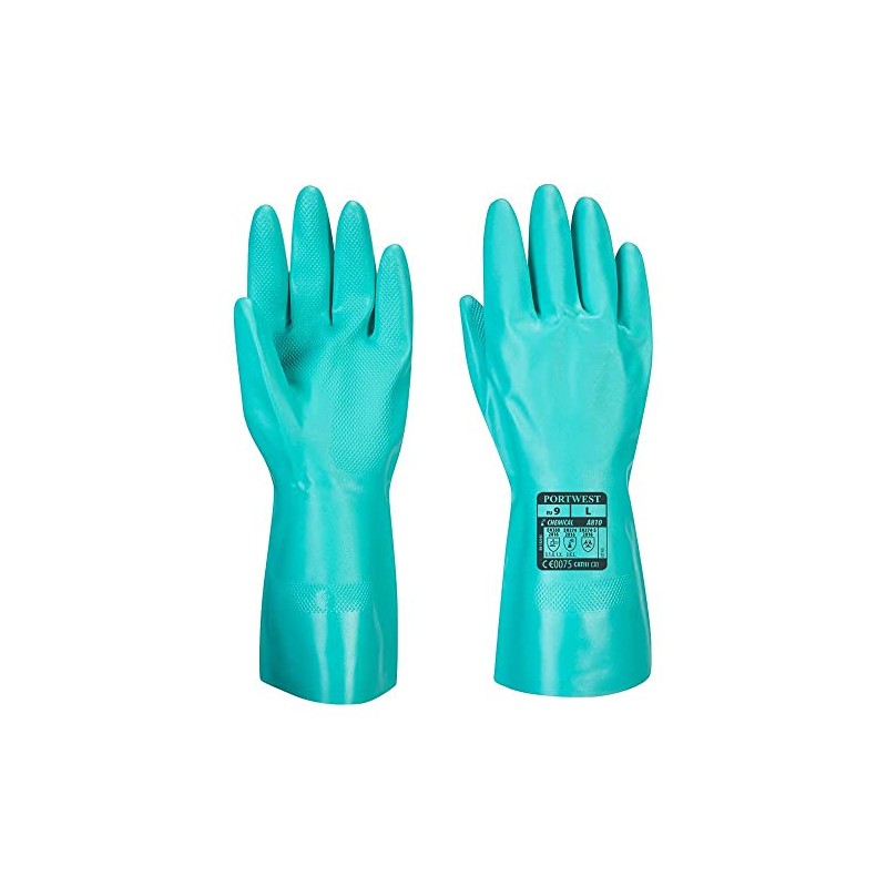 Portwest A810 Nitrosafe Chemical Gauntlet Green, Small
