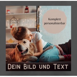 Cushion 50 x 50 cm – Own – Photo Picture Gift I Your Picture and Text – 50 x 50 cm – Grey – Photo Cushion Photo Cushion Print Yourself Photo Cushion Gifts for Labelling