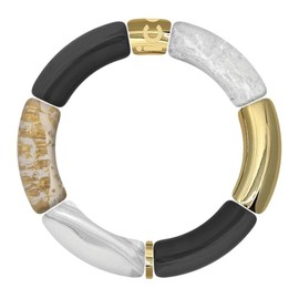 ICE Jewellery Bella Gold Black Fashion Bracelet Black Gold Ladies One Size Acrylic Acrylic, Acrylic, Acrylic