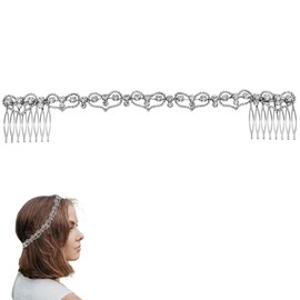 FAIRYGATE Headband Boho Head Chain Tassel Rhinestone Headpiece Prom Festival Wedding Hair Accessories for Women and Girls 5019