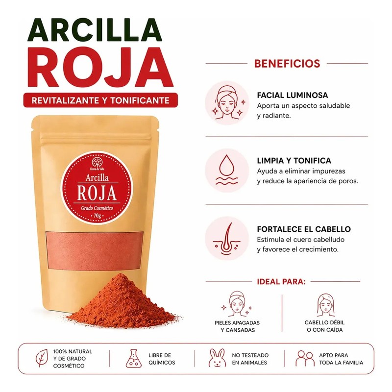 Mascarilla Barro Arcilla Roja Verde Blanco Negro 250g Elegir