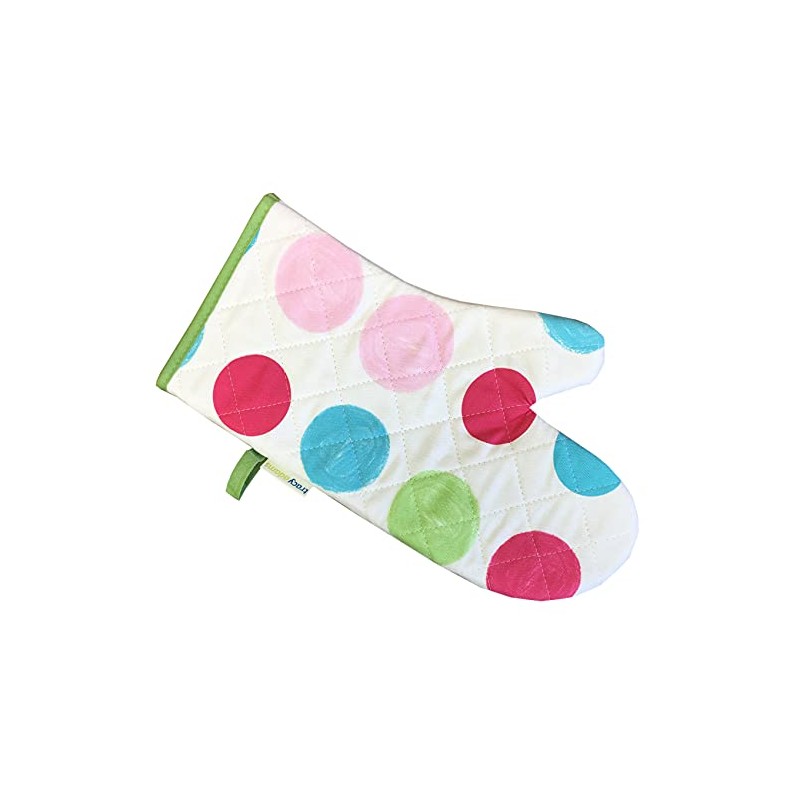 Spots Pattern Quilted Single Oven Glove Kitchen Gauntlet Pot Holder