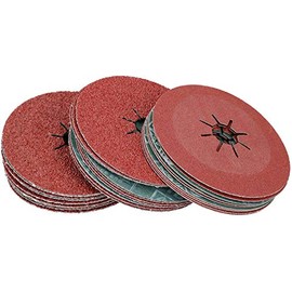 115mm Fibre Sanding Discs Mixed Grit 24 36 40 for 4-1/2” Grinders 30 Pack - EETools