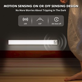 148 LED 15.7'' Under Cabinet Lighting Wireless,3 Color Temperatures Dimmable Closet Lights Motion Sensored,3000mAh Battery Closet Lights,Lights for Under Cabinets in Kitchen,Wardrobe,Stairs (2 Pack)