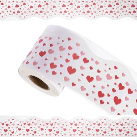 sourcing map Bulletin Board Borders, 65.6Ft x 2.75Inch Rolled Classroom Border Trim Notice Board Frame for Classroom Decoration, Heart