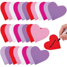Gueevin 720 Sheets Heart Sticky Notes Bulk Valentine's Day 24 Pads Adhesive Post Heart Notepads Self Stick Notepad Memo Colorful Sticky Notes for Home Business Office, 2.9 x 2.9 Inch, 6 Colors