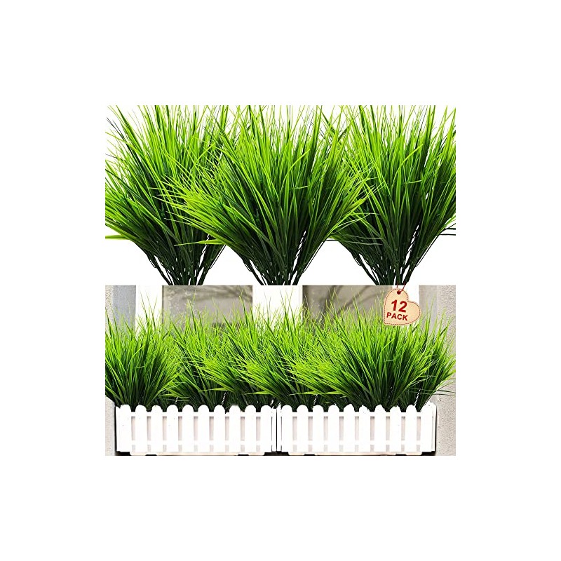 Plantas Artificiales 12 Piezas, 15,5"Artificial Hierba de Trigo Decoraciones, Resistentes