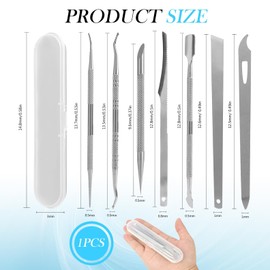 7-teiliges Set mit Feilen und Hebern für eingewachsene Zehennägel, Set aus Edelstahl zum Entfernen eingewachsener Zehennägel, Nagelreiniger für die Unternagelpflege, Pediküre-Werkzeuge, Maniküre Pedik