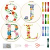 ORIGACH 4 Pack Initial Letters and Flowers Embroidery Kits for