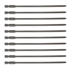 Auniwaig 10pcs Phillips Screwdriver Drill Bit Set, 4.5mm PH1 Phillips Cross, 1/4 Inch Hex Shank, 150mm/6 Inch Length S2 Steel with Magnetic for Power Screwdriver Drill Impact Driver