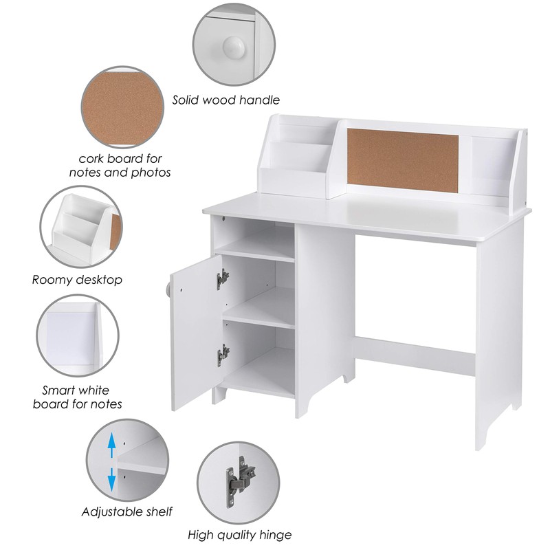 UTEX Kids Study Desk with Storage, Wooden Children School Study