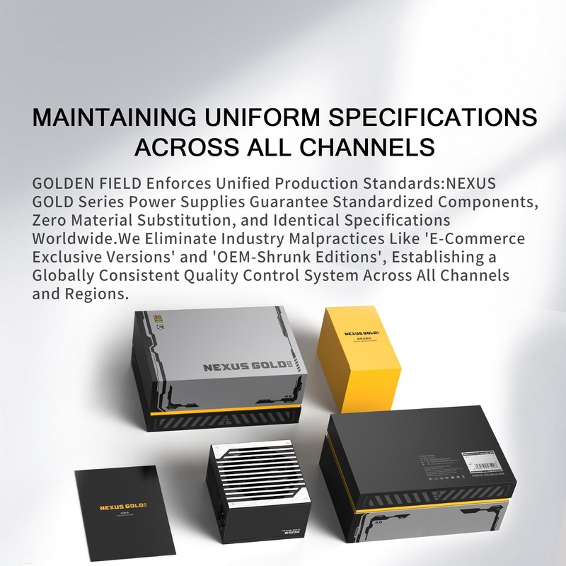 GOLDEN FIELD Nexus Gold 850W Full Modular Power Supply, 80Plus