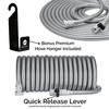 Morvat 100 Foot Stainless Steel Garden Hose with Shut-Off Valve,