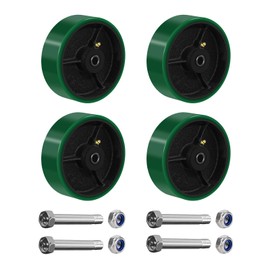 NINOSO 6" x 2" Heavy Duty Caster Wheels, Polyurethane on Cast Iron Wheel, Set of 4 Replacement Industrial Caster Wheels for Cart Toolbox (4 Wheel, Green)