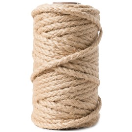 PerkDecor Jute Rope 5MM x 150FT 6Ply Twisted Rope for Crafts Projects Cat Scratcher Scratching Post Tree Gift Wrapping Home Decoration Packing Christmas Twine Bulk (Brown 5mm* 150ft)