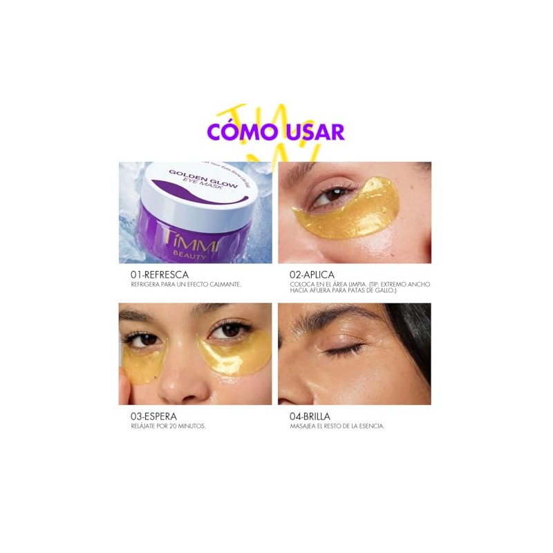 60 Parches para Ojos con Cafeína para Ojeras y Bolsas