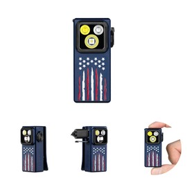 OLIGHT Oclip Ultra EDC Flashlight Clip-on Light, 530 Lumens Rechargeable with Type-C Charging, Combines Floodlight, Spotlight and UV, Triple Lights for Inspection and Work (Stars & Stripes Edition)