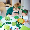MixTeach 180 Pcs Shamrocks Cutouts St. Patrick's Day Glitter Clover