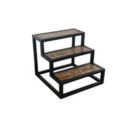 Design 59 Hardwood Three Step Stool for Adults and Kids, Bed Stepstool with Anti-Slip Bottom, Heavy Duty for Kitchen, Bathroom, Bedside Step Stool, Wooden Step Stairs 350 lbs Capacity