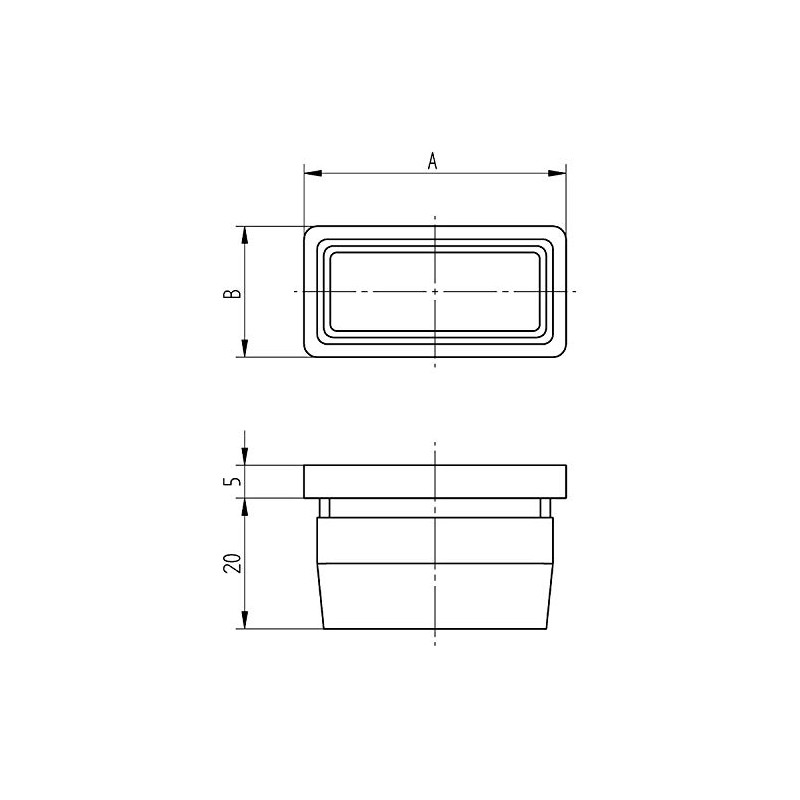 Croso End Cap for Square Tube Square 30 x 30