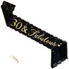 LATFZ 30 & Fabulous Lace Sash Black, 30th Party Favors