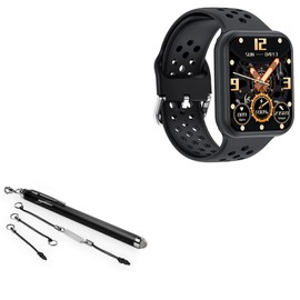 BoxWave Stylus Pen Compatible with ZGPAX Smart Watches for Men IP68 (1.91 in) - EverTouch Capacitive Stylus, Fiber Tip Capacitive Stylus Pen - Jet Black