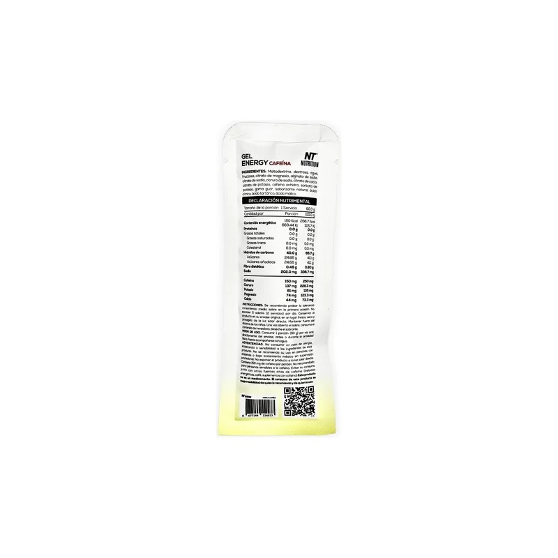 Nt Nutrition Gel Energetico Con 150 Mg Cafeina 20 Piezas