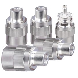 TUOLNK PL-259 Crimp Connector UHF Plug Adapter for RG58 RG400 3D-FB RF SO239 Crimp Coax Adapter PL259 Plug Compatible with Ham Radio Silver Plating Pack of 5