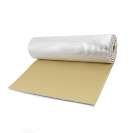Partuto 1 Pcs 10.76sq.ft Universal Heat Sound Deadener Insulation Mat - Aluminum Fiber Muffler Cotton Silver Tone