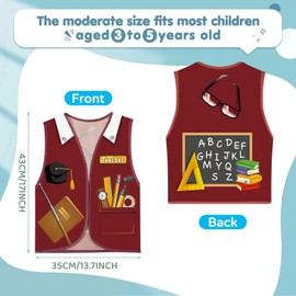 Kaxtde 15 Pcs Dress up Clothes for Kids, Role Play Costume Career Vest for Boys & Girls, Pretend Play Vest for Dramatic Party Favors