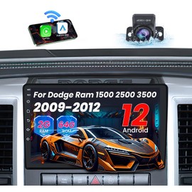 Upgrade Car Radio Stereo for Dodge Ram 1500 2500 3500 2009 2010 2011 2012: 1280 * 800 HD Touch Screen with CarPlay Android Auto 5GWIFI GPS 1080P Backup Camera Bluetooth 5.0 FM