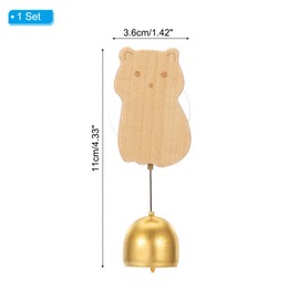PATIKIL Shopkeepers Bell, Wood Door Chime Hanging Door Bell Jingle Bells Animal Metal Doorbell with Suction Cup for Door Opening Business When Entering Decoration,Kitten