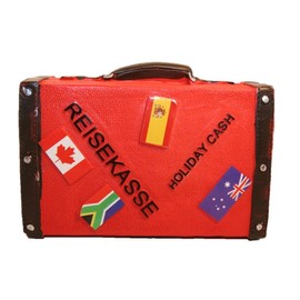 Money Box Suitcase Red Travel Suitcase 14 x 11.5 cm