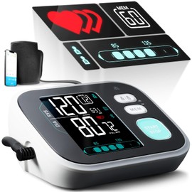 Greater Goods Smart Pro-Series Monitor de presión arterial Bluetooth, brazo superior inteligente BPM con LCD retroiluminado grande, hardware premium