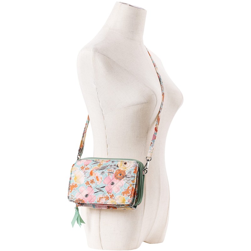 Brentano - Bolso cruzado acolchado de algodón con doble cierre,