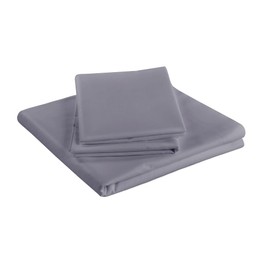 100% Egyptian Cotton Flat Sheet, 200 Thread Count Ultra-Soft Long Staple Bed Sheet, Luxury Hotel Quality Bedding Sheet, Shrinkage & Fade Resistant Top Sheet- Easy Care (Double, Grey)